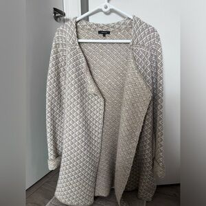 RW&CO. Beige and Cream Knit Long Cardigan